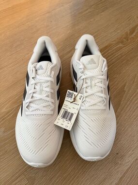 NEW adidas White Sneakers with Black Stripes